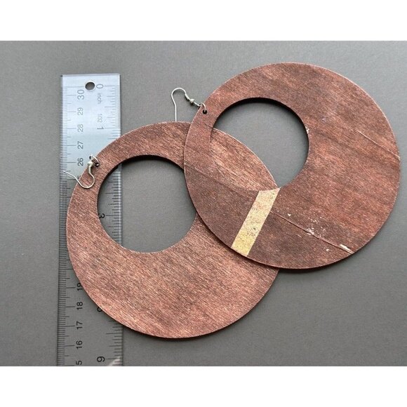 Pierced Earrings Lot of 3 Natural Wood - Picture 3 of 7